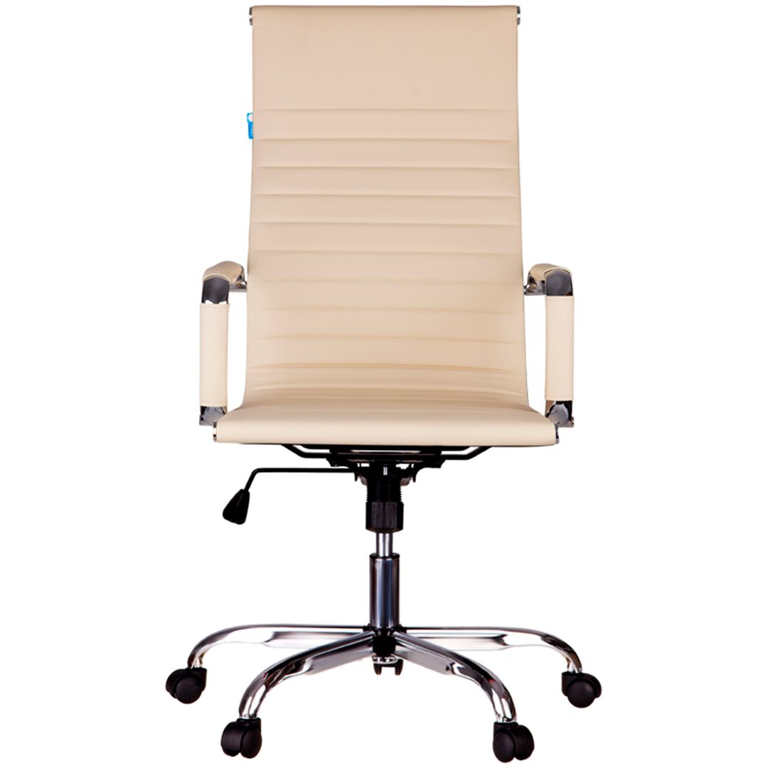 Кресло для персонала Helmi HL-E17 "Slim", экокожа бежевая, хром / Кресла для персонала №2