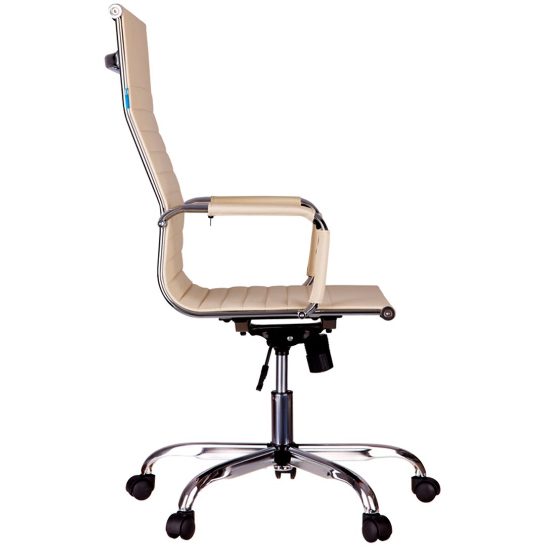 Кресло для персонала Helmi HL-E17 "Slim", экокожа бежевая, хром / Кресла для персонала №3