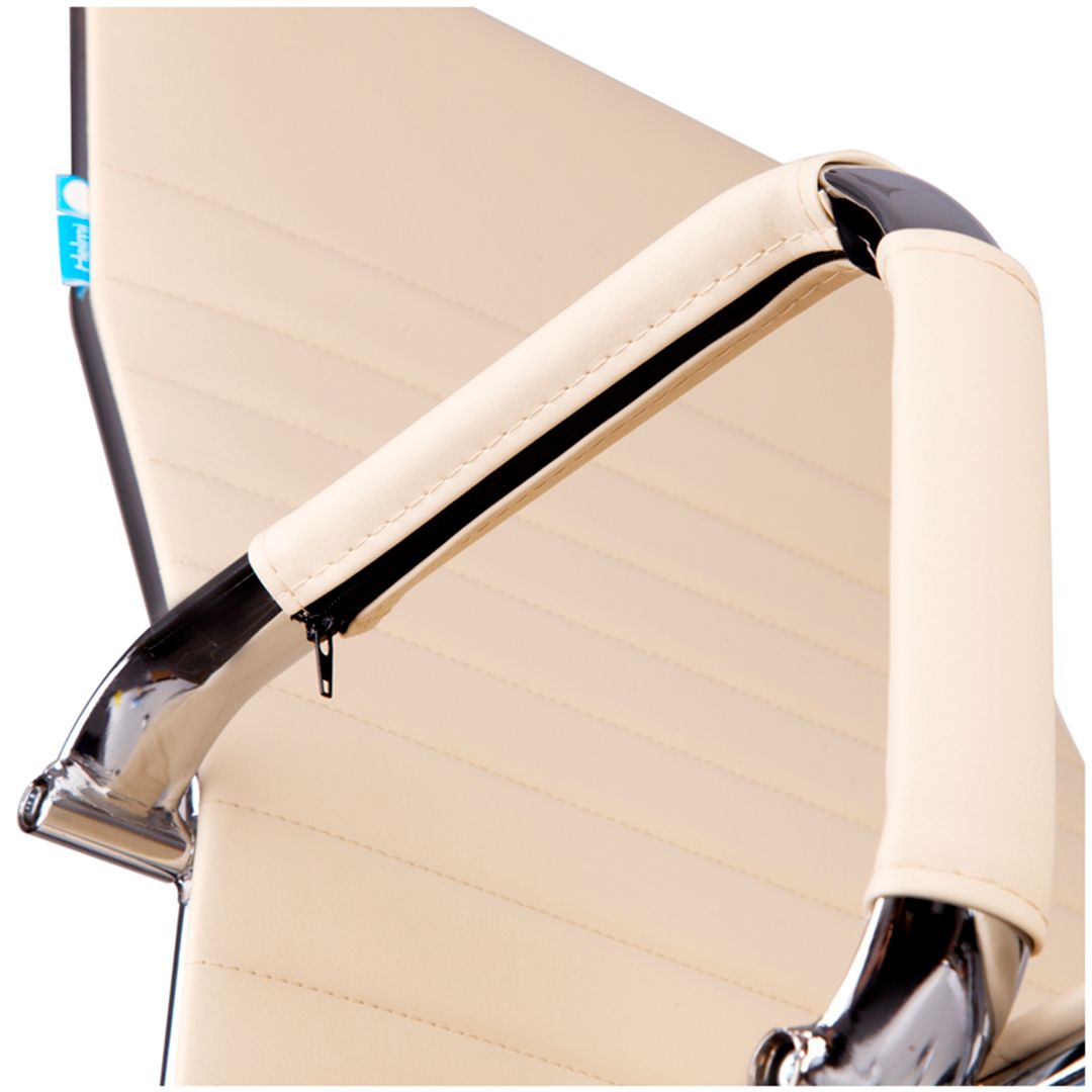 Кресло для персонала Helmi HL-E17 "Slim", экокожа бежевая, хром / Кресла для персонала №6