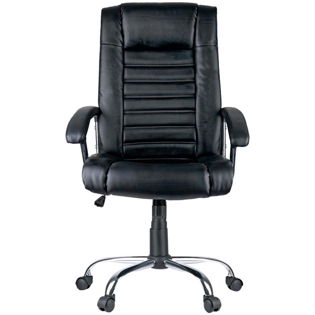 Кресло для персонала Helmi HL-E04 "Split", экокожа черная, хром / Кресла для персонала №2