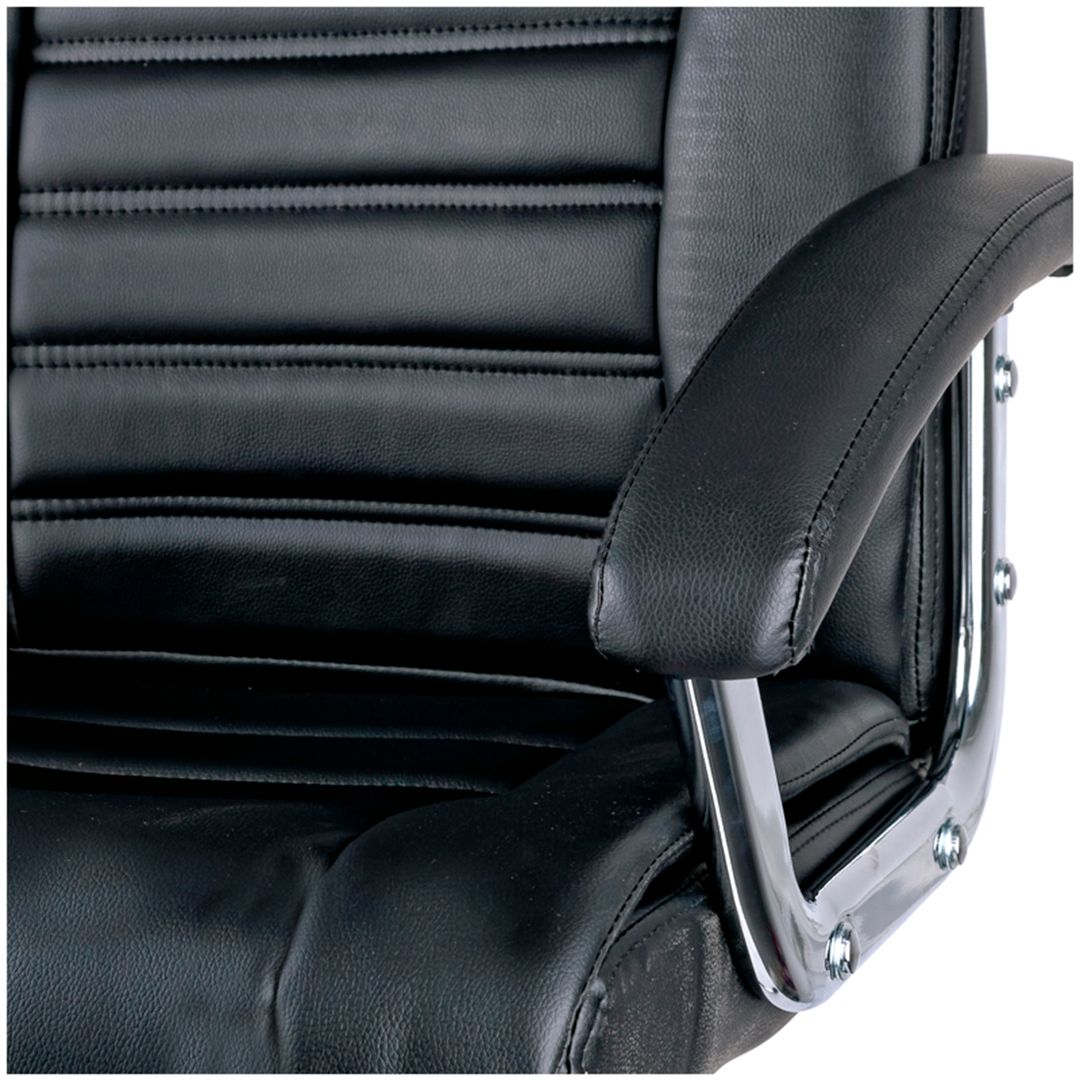 Кресло для персонала Helmi HL-E04 "Split", экокожа черная, хром / Кресла для персонала №6