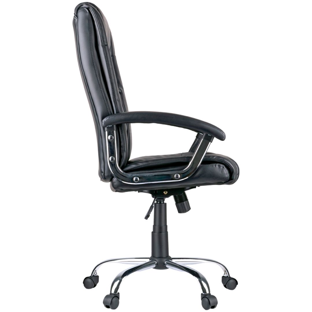 Кресло для персонала Helmi HL-E04 "Split", экокожа черная, хром / Кресла для персонала №3