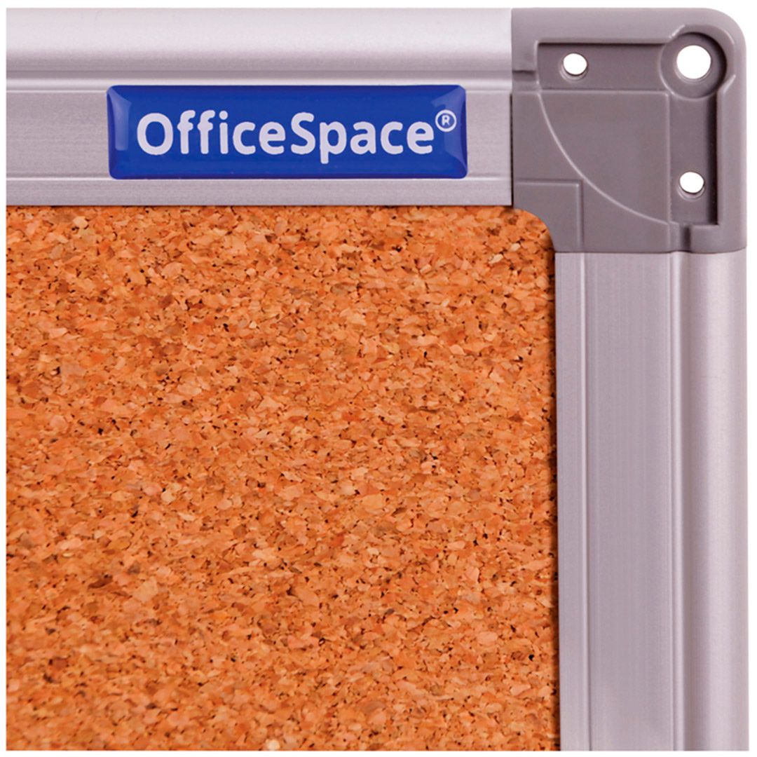 Доска пробковая OfficeSpace, для объявлений, размер 60*90 см, алюминиевая рамка / Доски пробковые для объявлений №5
