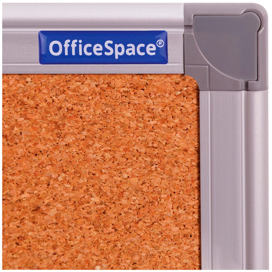 Доска пробковая OfficeSpace, для объявлений, размер 60*90 см, алюминиевая рамка / Доски пробковые для объявлений №4