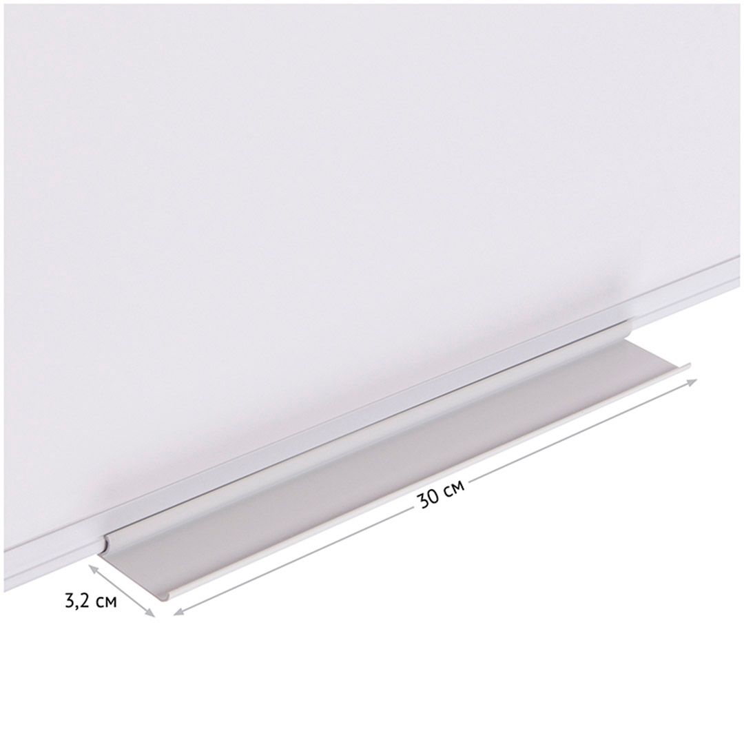 Доска магнитно-маркерная OfficeSpace, размер 90*120 см, рамка ПВХ, с полочкой для аксессуаров / Магнитно-маркерные доски №5