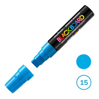 Маркер меловой MunHwa "Black Board Jumbo", на водной основе, 15 мм, голубой, цена за штуку / Маркеры для досок