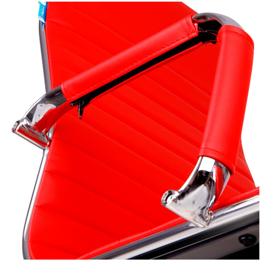 Кресло для персонала Helmi HL-E17 "Slim", экокожа красная, хром / Кресла для персонала №6