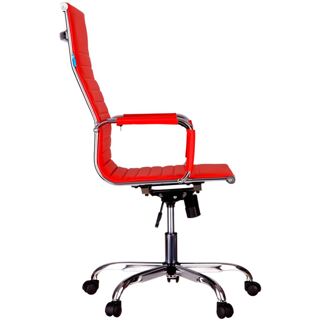 Кресло для персонала Helmi HL-E17 "Slim", экокожа красная, хром / Кресла для персонала №3