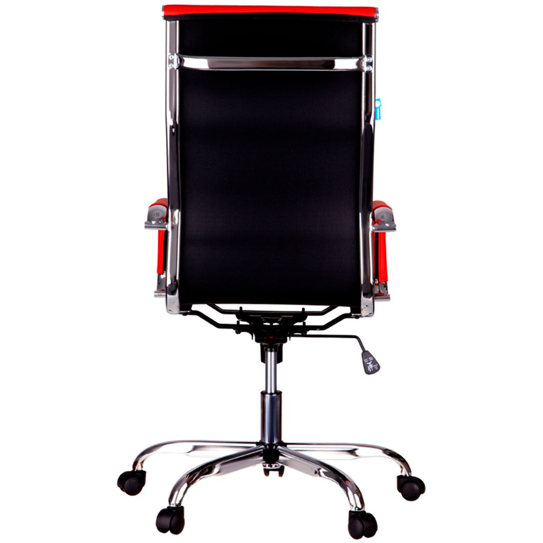 Кресло для персонала Helmi HL-E17 "Slim", экокожа красная, хром / Кресла для персонала №4