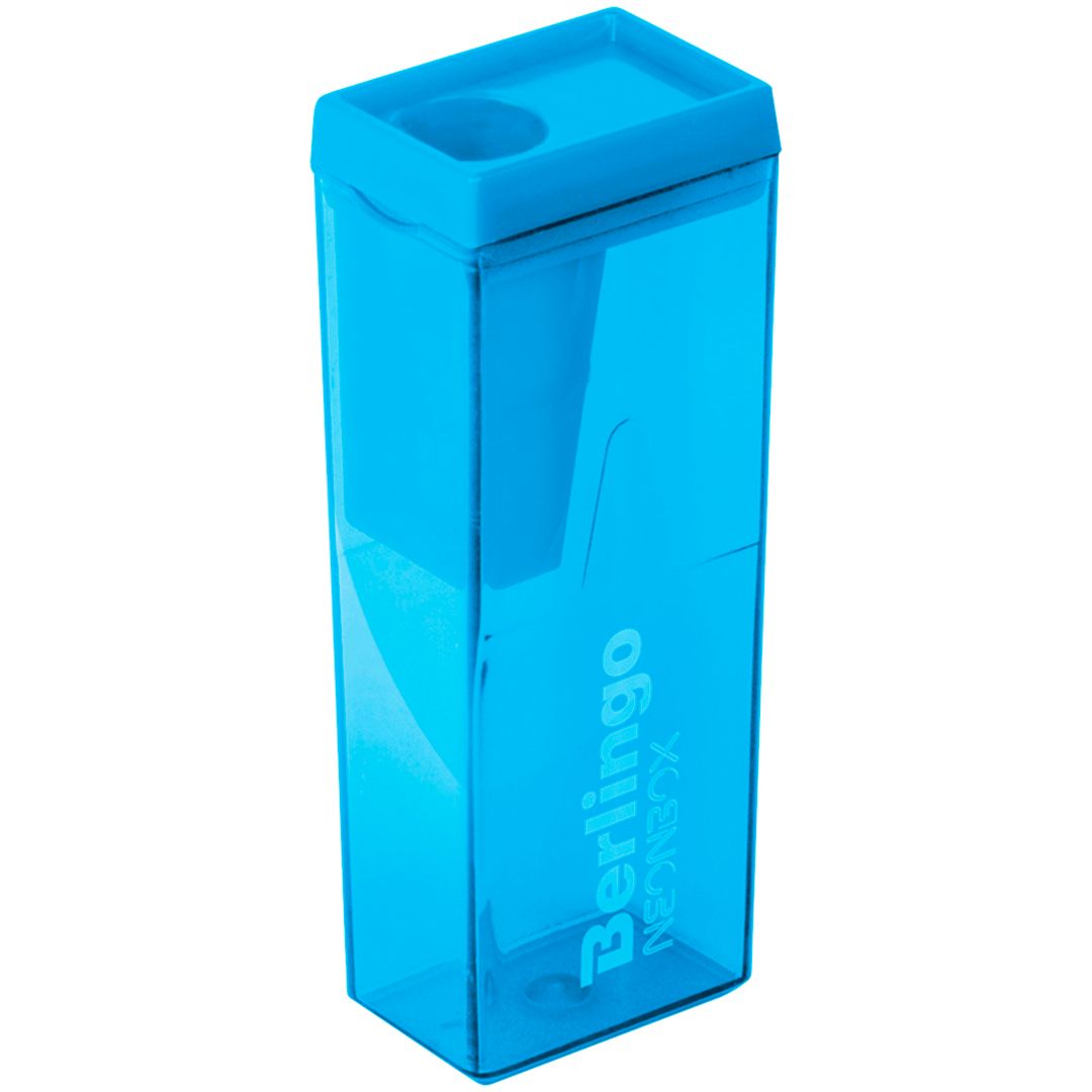 Точилка Berlingo "Neon Box", с контейнером, с одним отверстием, ассорти, цена за штуку / Точилки №6