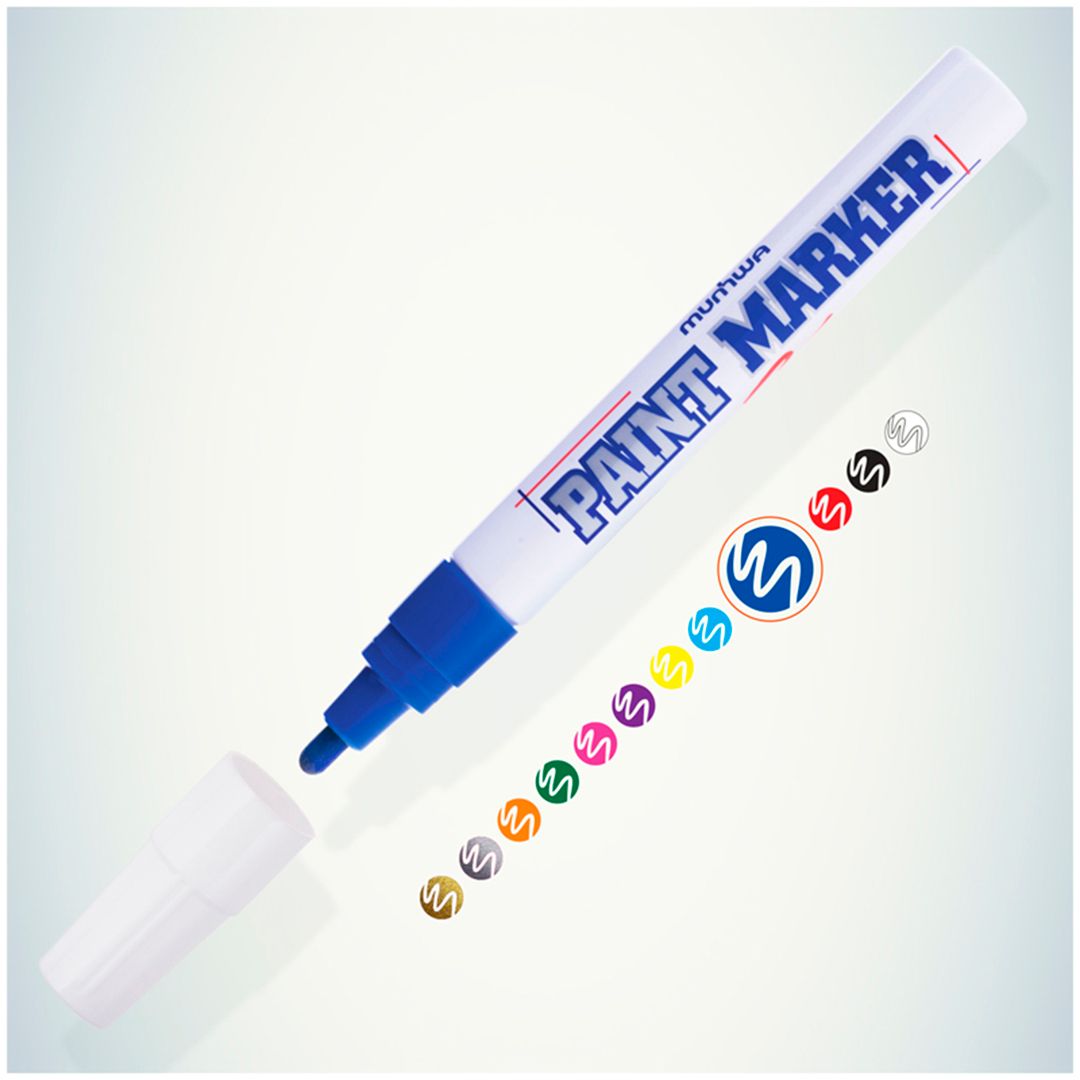 Бояу маркері MunHwa, ұшы оқ тәріздес, 4 мм, нитро негіз, көк, баға бір дана үшін / Бояу маркерлер №5
