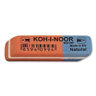 Ластик Koh-I-Noor "Blue Star" 60, скошенный, комбинированный,  57*14*8 мм, цена за штуку / Ластики
