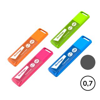 Грифели для механических карандашей Berlingo, 0,7 мм, HB, 12 штук, корпус ассорти / Карандаши механические