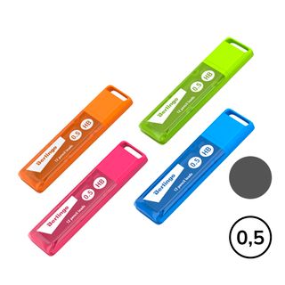 Грифели для механических карандашей Berlingo, 0,5 мм, HB, 12 штук, корпус ассорти / Карандаши механические