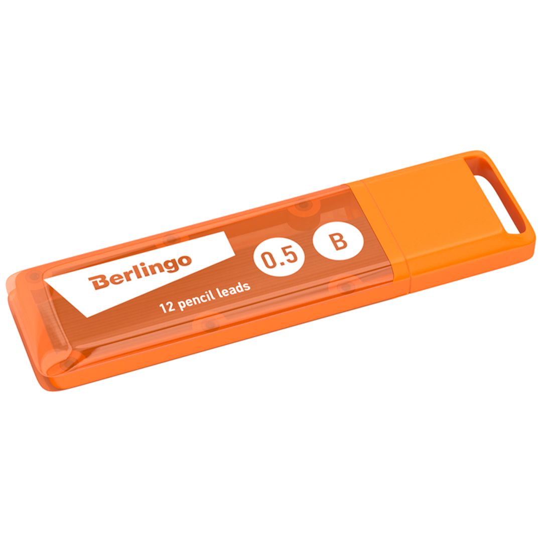 Грифели для механических карандашей Berlingo, 0,5 мм, B, 12 штук, корпус ассорти / Карандаши механические №5