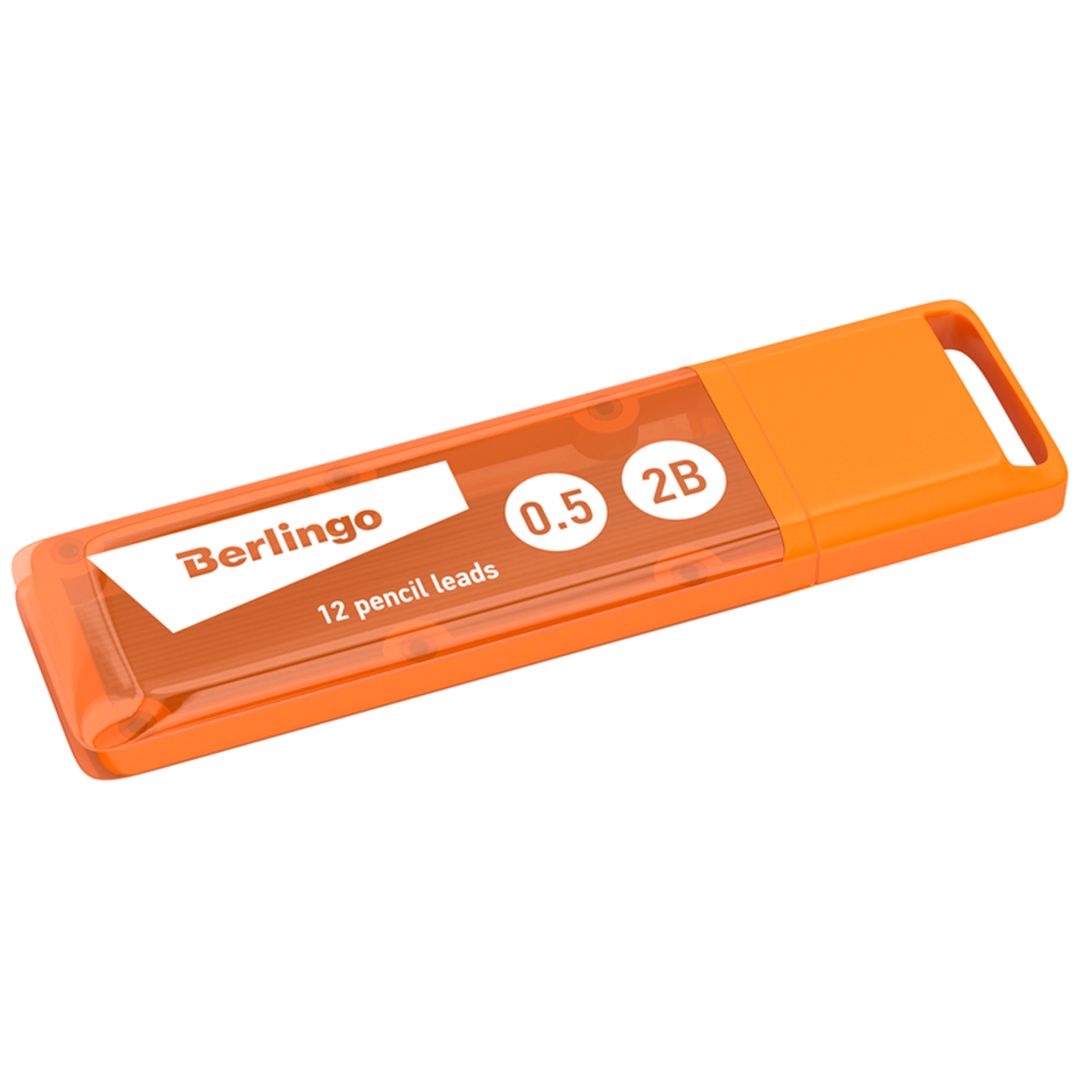 Грифели для механических карандашей Berlingo, 0,5 мм, 2B, 12 штук, корпус ассорти / Карандаши механические №5