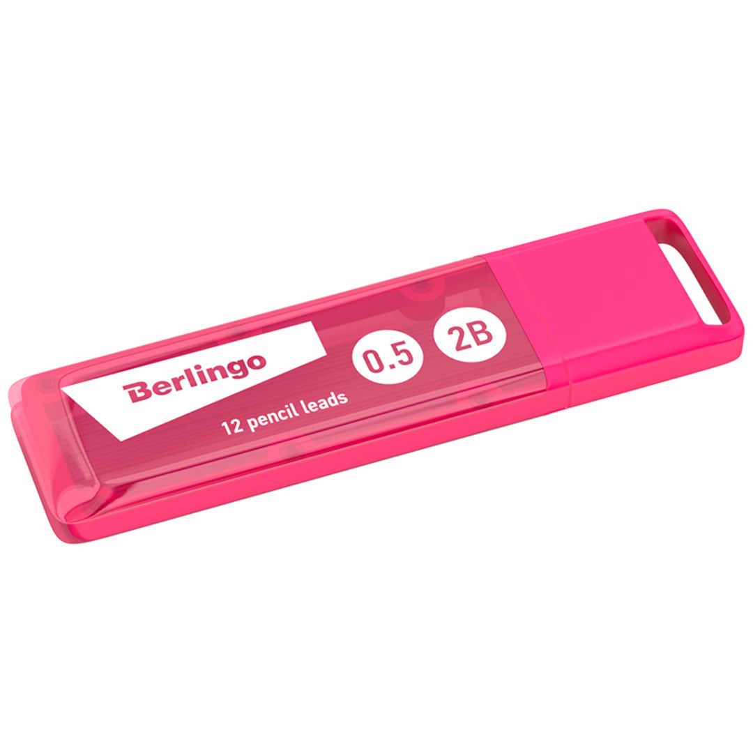 Грифели для механических карандашей Berlingo, 0,5 мм, 2B, 12 штук, корпус ассорти / Карандаши механические №3