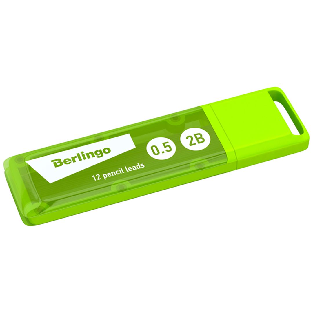 Грифели для механических карандашей Berlingo, 0,5 мм, 2B, 12 штук, корпус ассорти / Карандаши механические №4