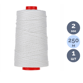 Нить для прошивки документов OfficeSpace ЛШ-640, 250 м, лавсановая, белая / Товары для прошивки документов