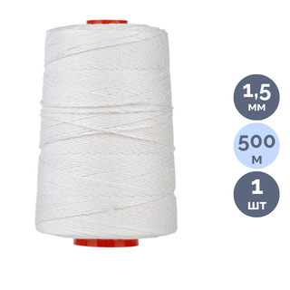 Нить для прошивки документов OfficeSpace ЛШ-460, 500 м, лавсановая, белая / Товары для прошивки документов