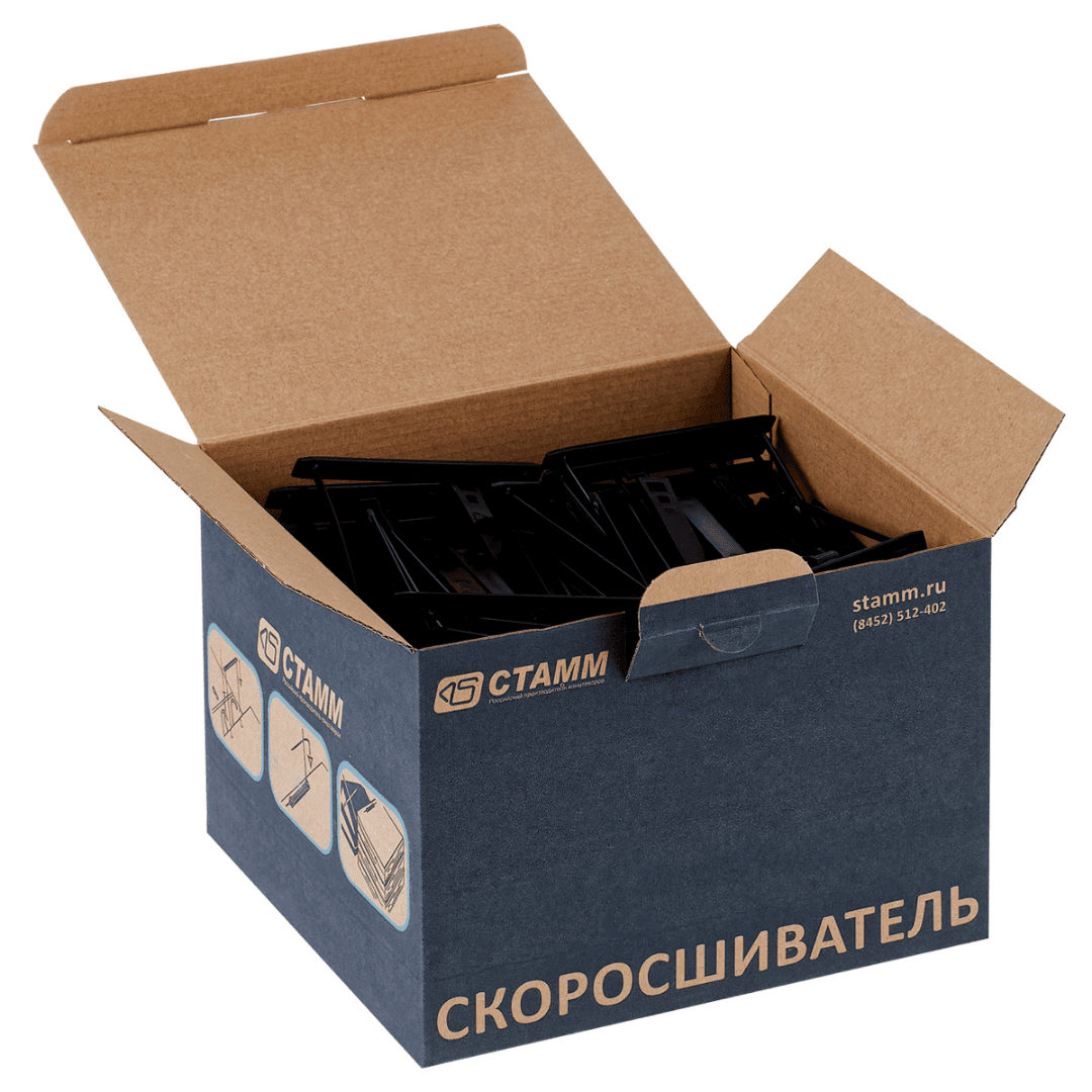 Тезтікпе механизмі Стамм, полипропилен, қара, 100 дана / Құжаттарды тігуге арналған тауарлар №3