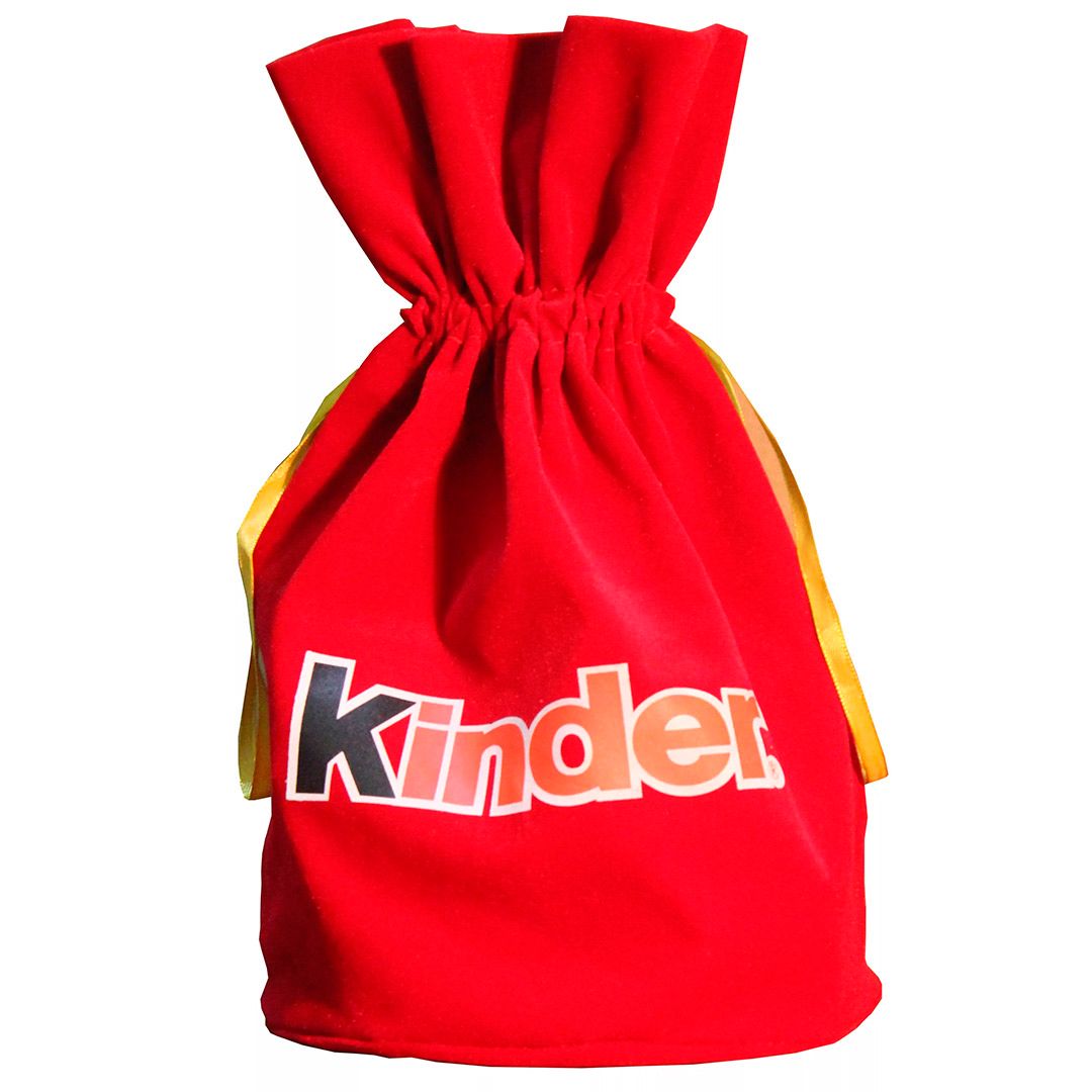 Новогодний подарок "Kinder", набор №6, бархатный мешочек / Новогодние подарки
