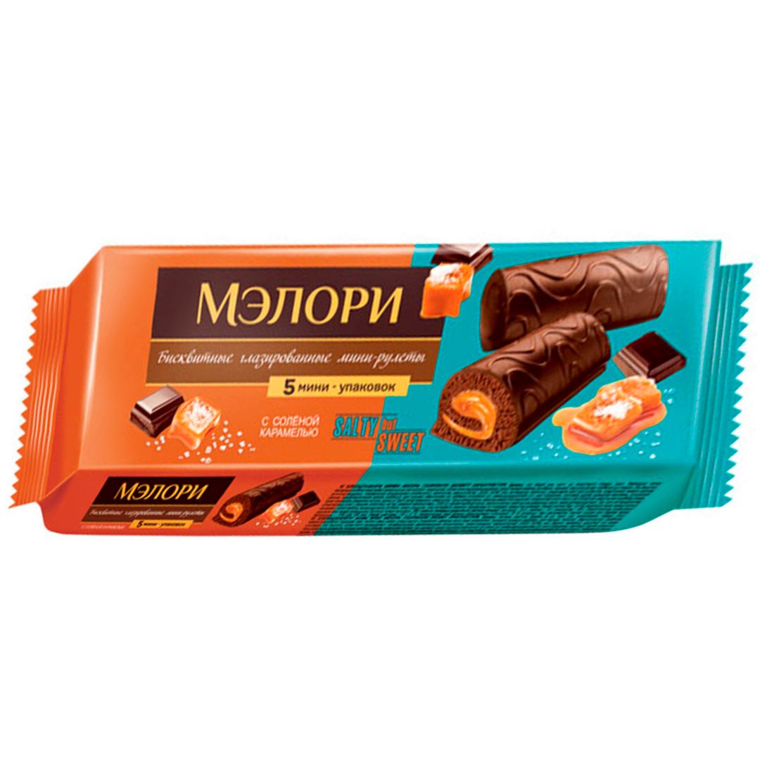 Мини-рулет Мэлори, с солёной карамелью, 5 штук, 200 гр / Печенье и пряники oe.kz Мини-рулет Мэлори, с солёной карамелью, 5 штук, 200 гр / Печенье и пряники