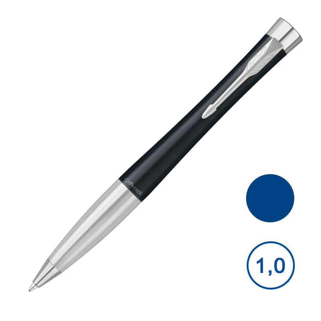 Ручка шариковая Parker "Urban Twist Black CT", 1 мм, синяя / Ручки премиум-класса