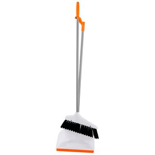 Совок с щеткой OfficeClean "Professional", пластик, белый/оранжевый / Веники, щетки, совки
