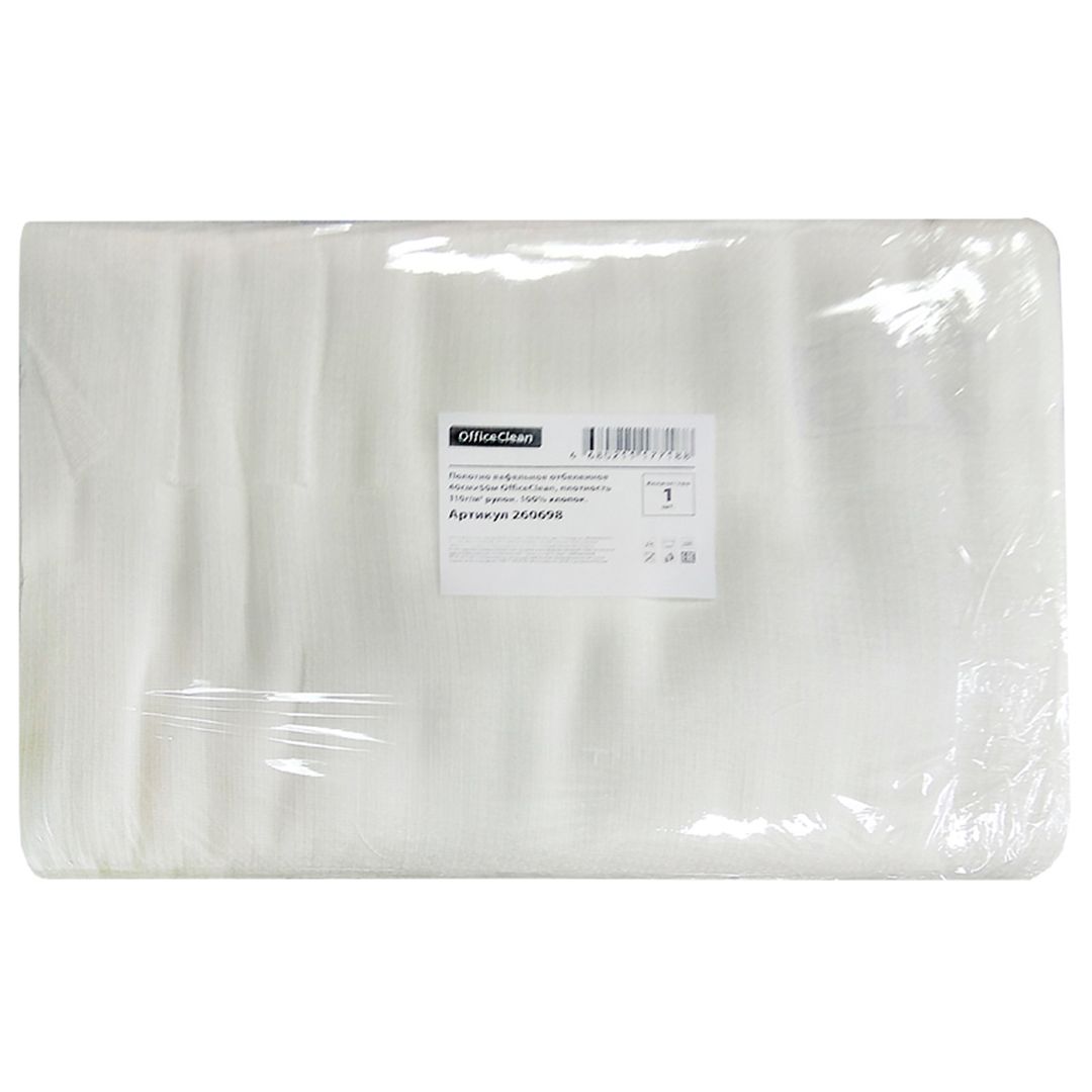 Полотно вафельное отбеленное OfficeClean, 40 см*50 м, плотность 110 г/м2 / Тряпки для пола oe.kz Полотно вафельное отбеленное OfficeClean, 40 см*50 м, плотность 110 г/м2 / Тряпки для пола