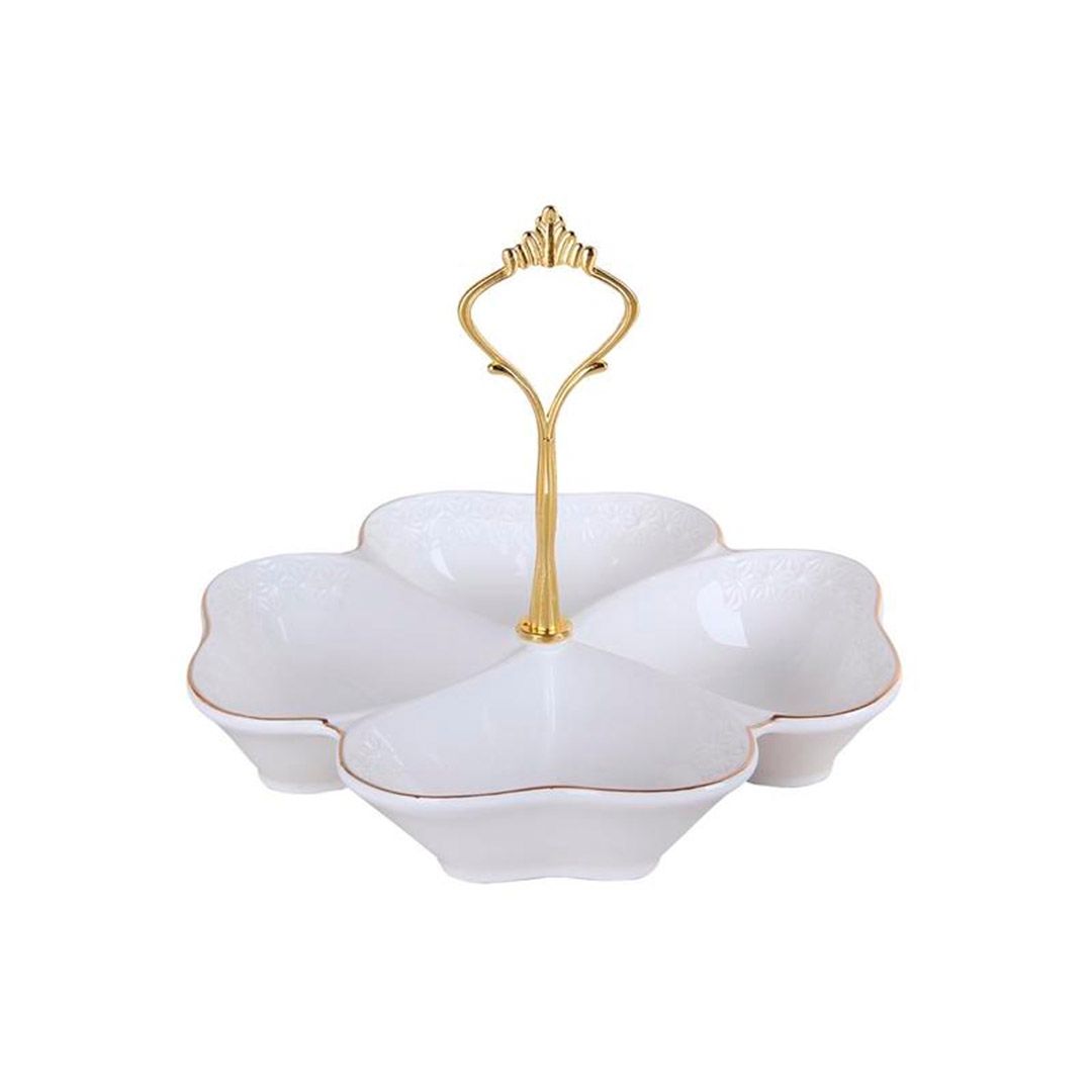 Менажница Korall "Снежная королева", 4 секции, керамическая / Посуда столовая