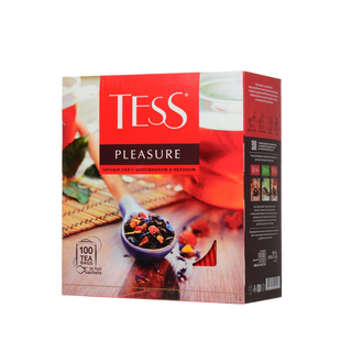 Шай Tess Pleasure, қара шай, итмұрын және алма, 100 қалташа / Қалташалардағы шай