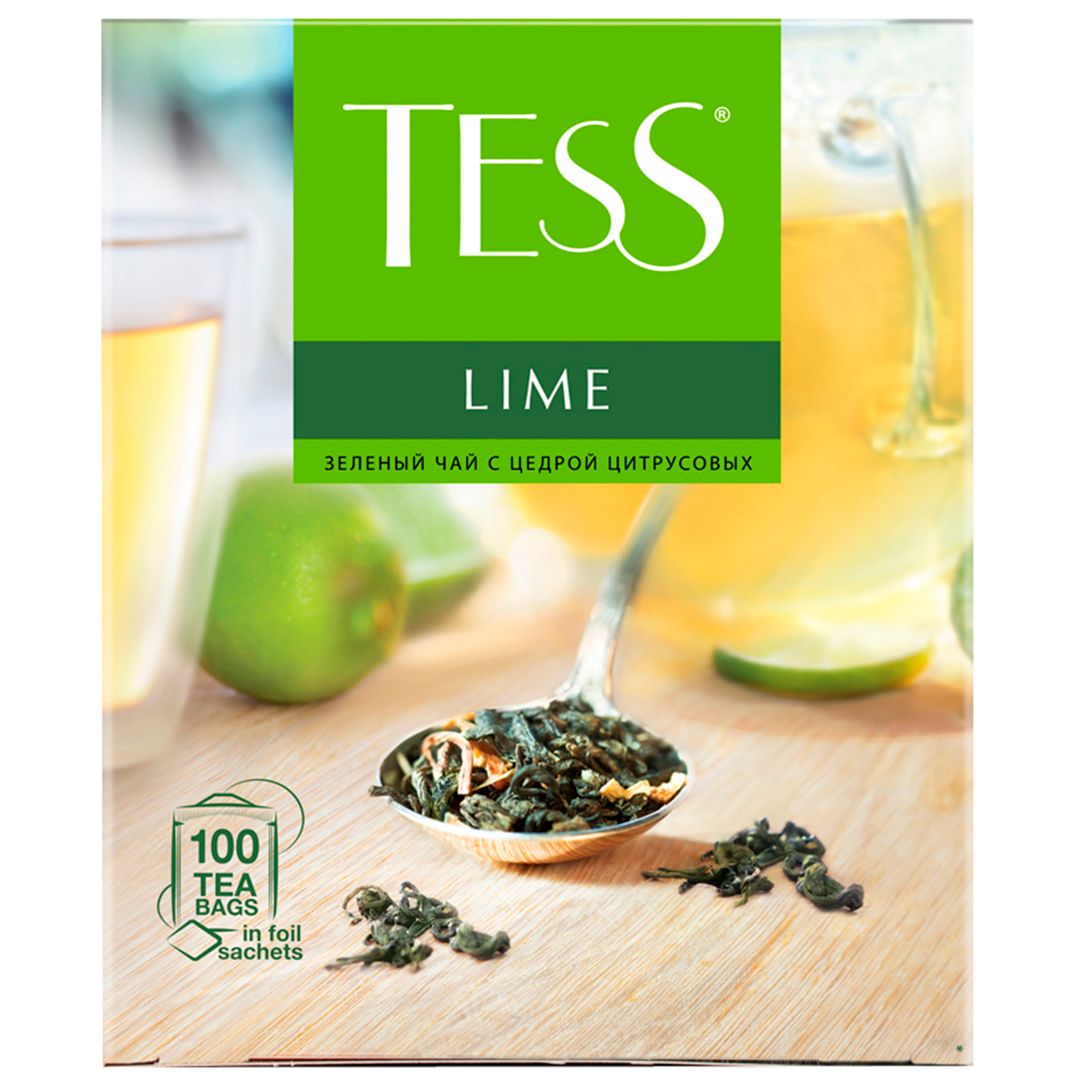 Чай Tess Lime, зеленый, 100 пакетиков / Чай пакетированный №2