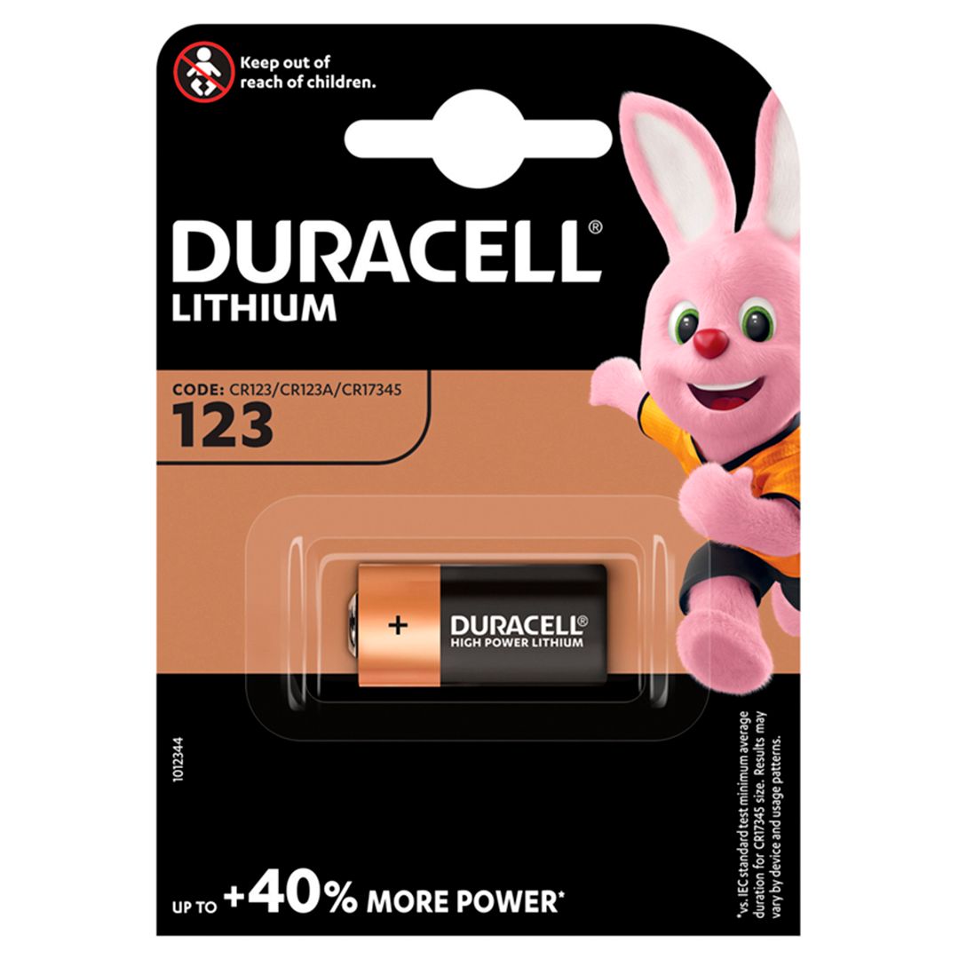 Батареялар Duracell бөшкелі CR123, 3 V, баға бір дана үшін