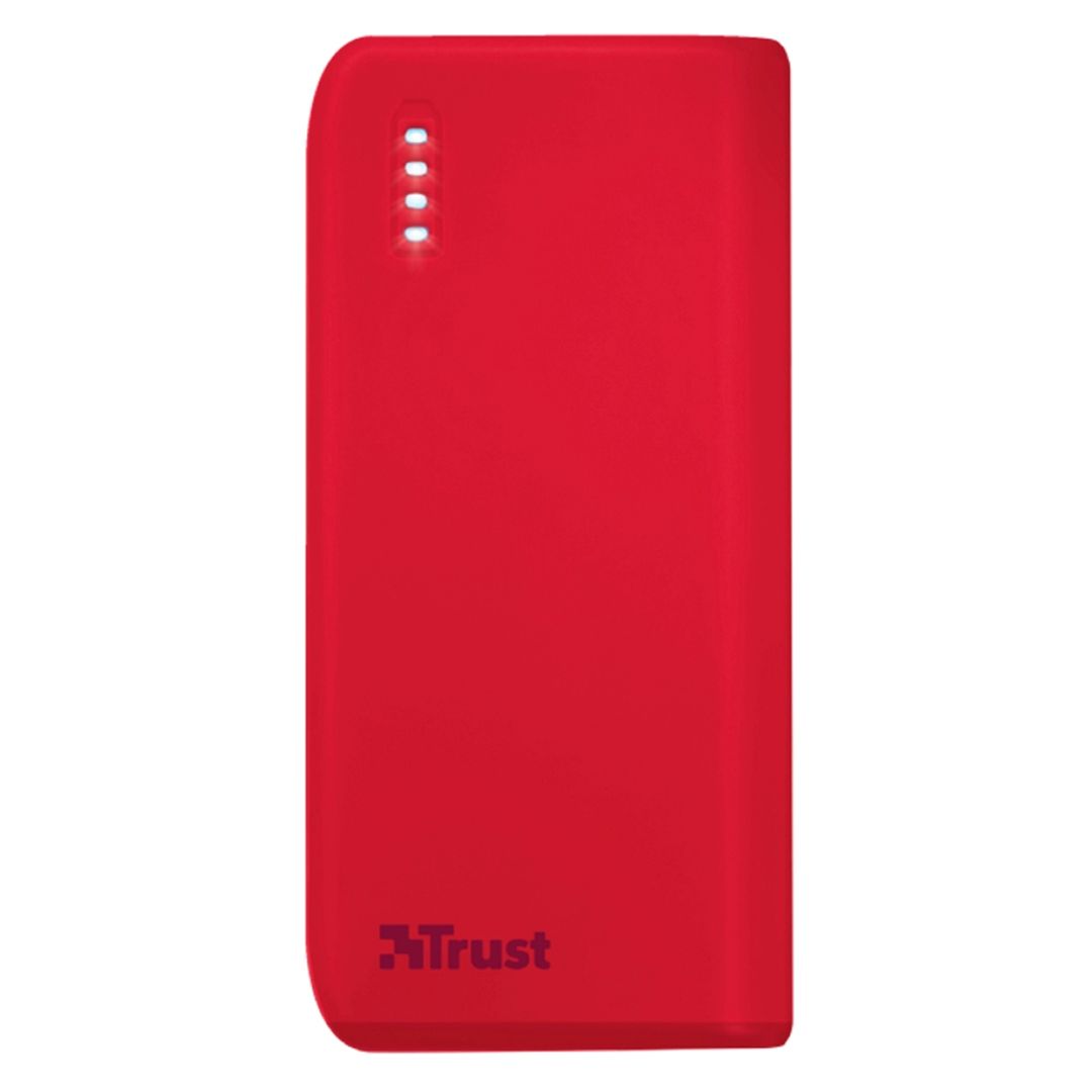 Портативное зарядное устройство Trust UR PRIMO, 4400 mAh, индикатор заряда, красный / Портативные зарядные устройства