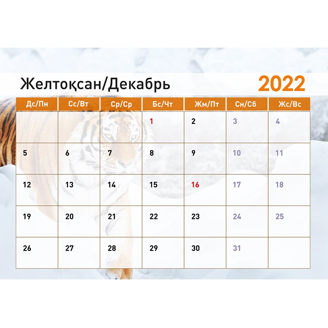 Календарь-планер на гребне "Символ года 2022", 130*210 мм / Календари №26