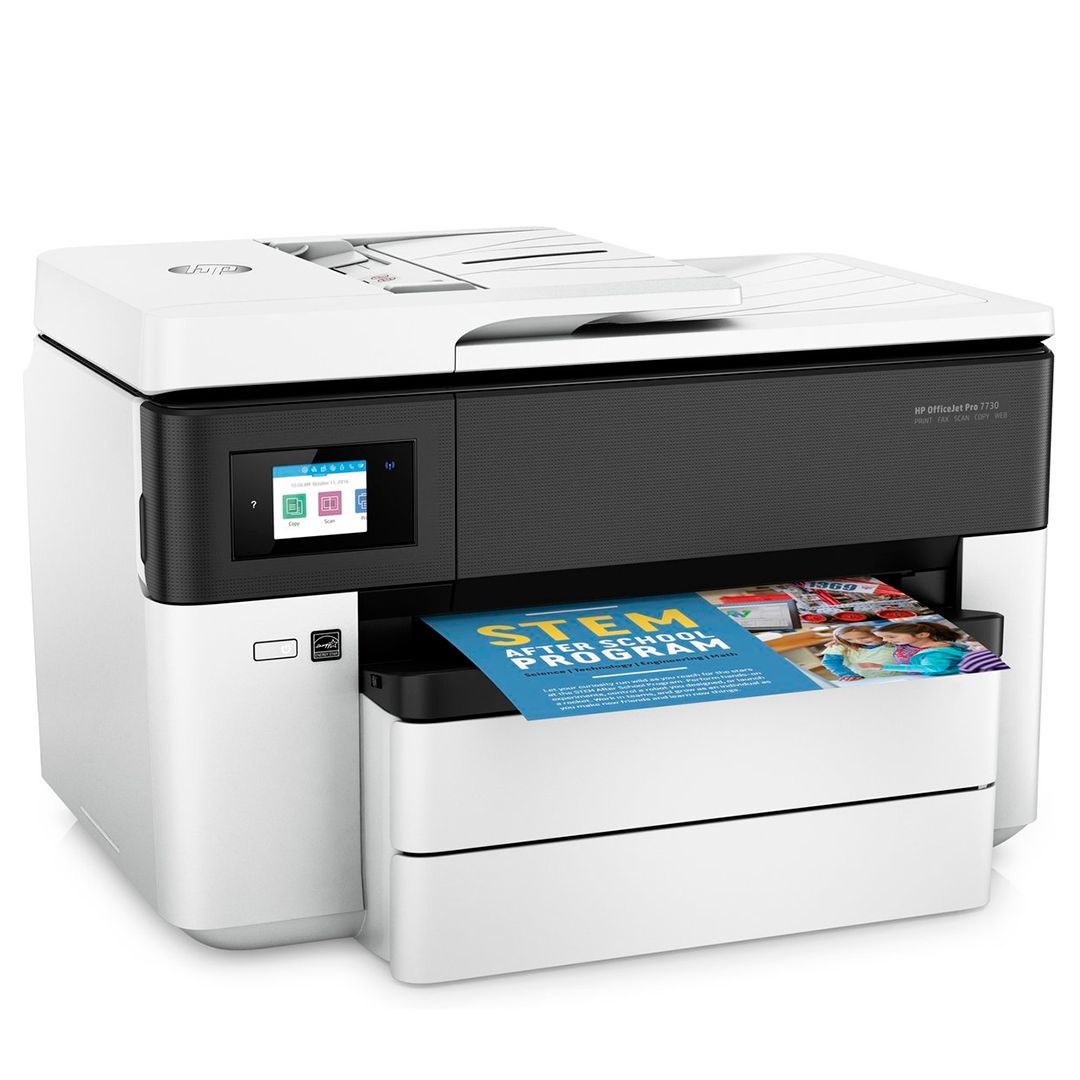 МФУ струйное цветное HP OfficeJet Pro 7730, А3, 4800x1200, 34 стр/мин, USB/LAN/WiFI, без кабеля USB / Струйные №2 oe.kz МФУ струйное цветное HP OfficeJet Pro 7730, А3, 4800x1200, 34 стр/мин, USB/LAN/WiFI, без кабеля USB / Струйные №2