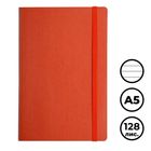 Записная книжка Agnes, А5, 128 л, на резинке, в линейку, оранжевый