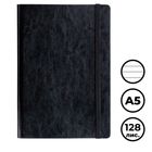 Записная книжка Agnes, А5, 128 л, на резинке, в линейку, черный