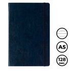 Записная книжка Baer New, А5, 128 л, на резинке, с ручкой, в линейку, синий