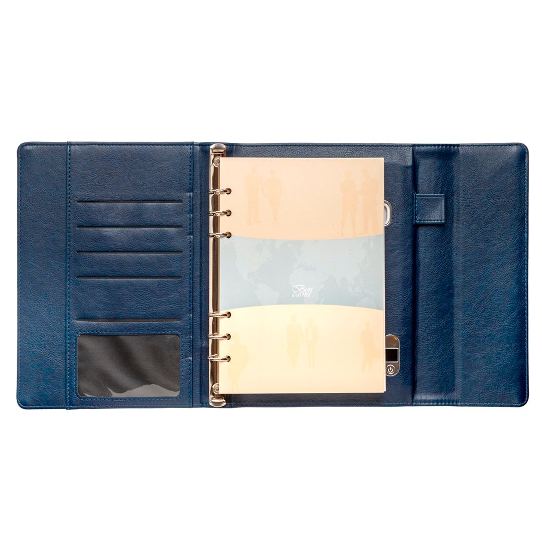 Папка-органайзер Smart, A5+, с беспроводной зарядкой, в линейку, 110 листов, синий / Ежедневники недатированные №3