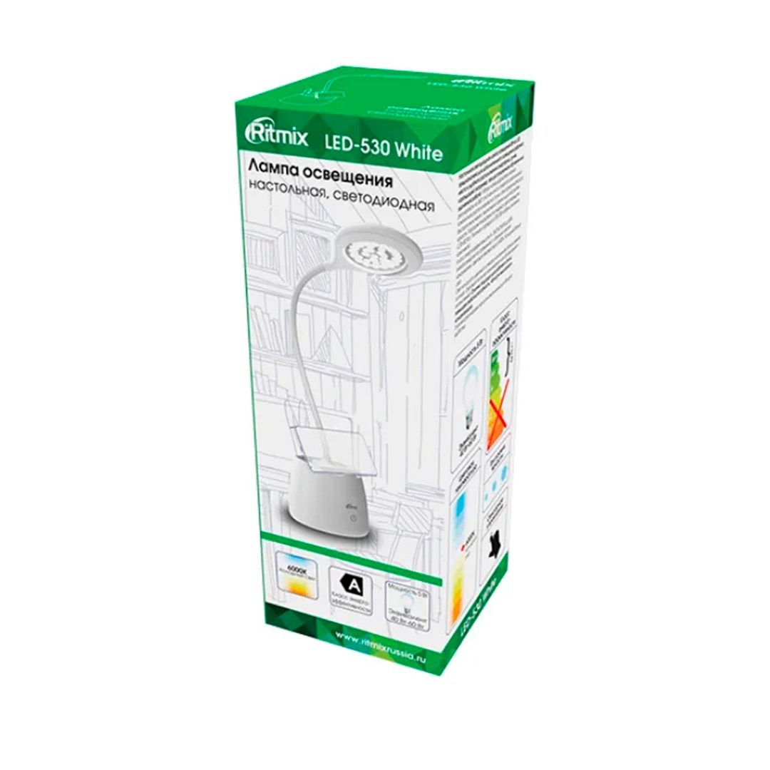 Светильник настольный Ritmix LED-530, на подставке, LED, белый / Светильники настольные №3