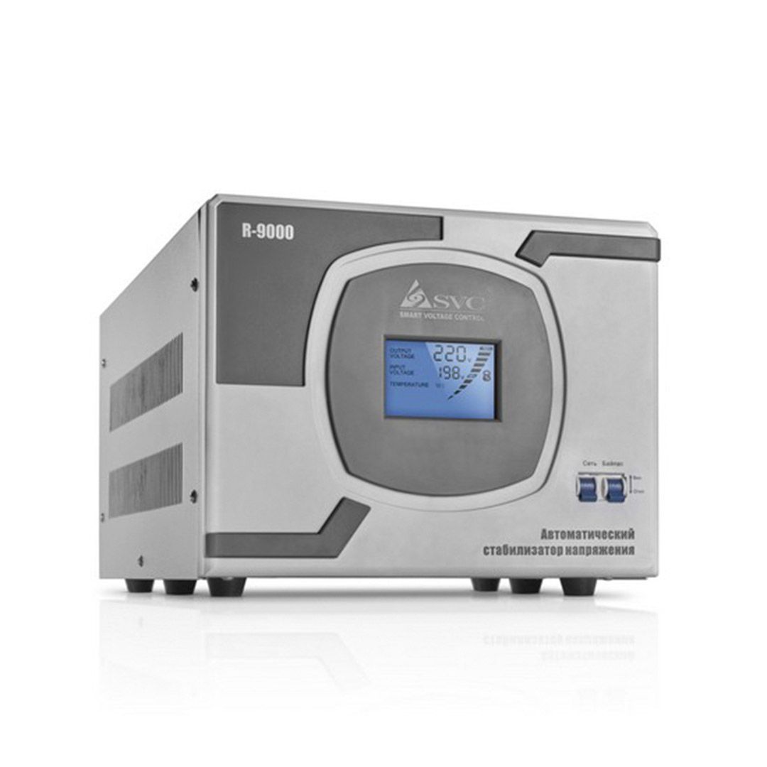 Стабилизатор напряжения SVC R-9000, 9000ВА/7000Вт, серый / Источники бесперебойного питания