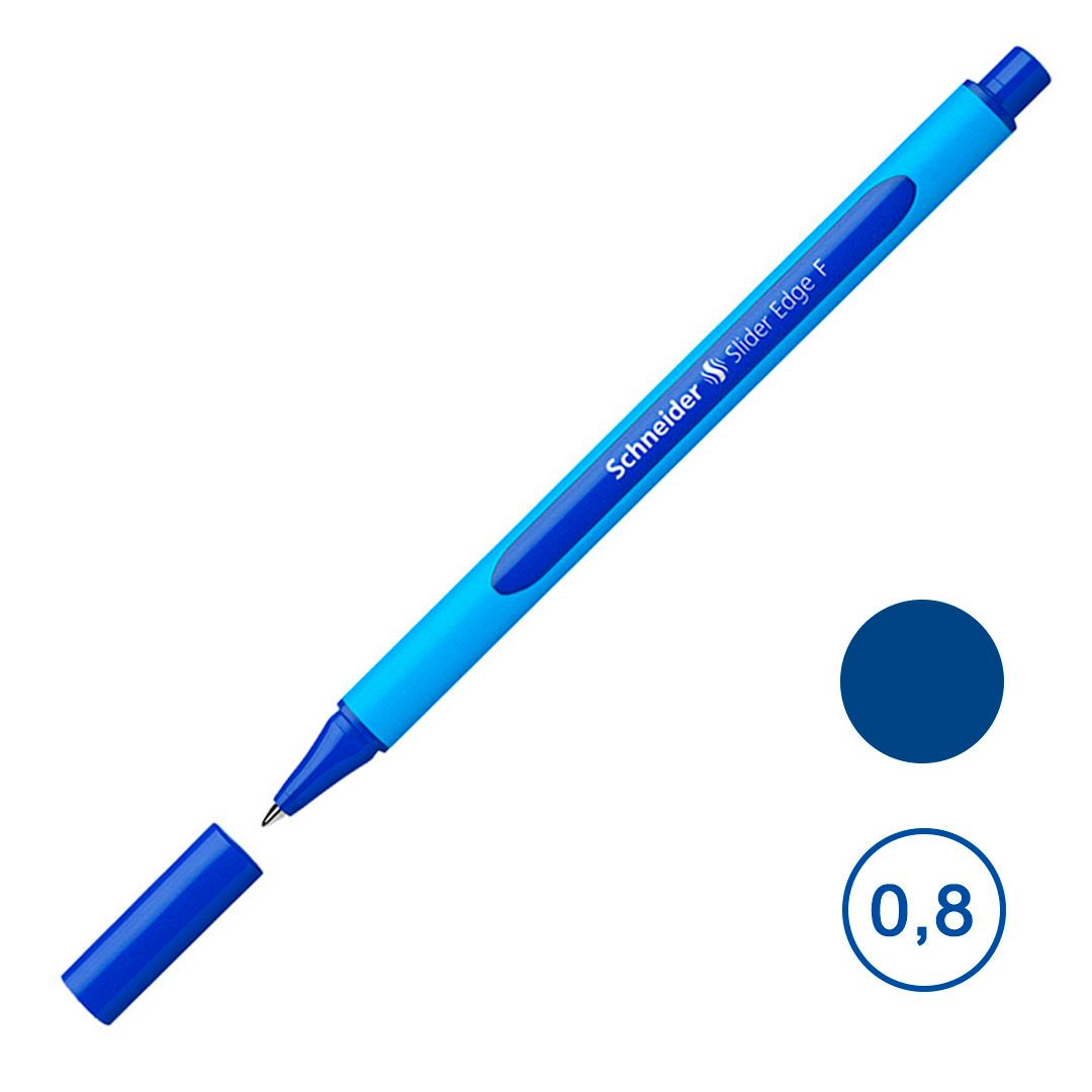 Ручка шариковая Schneider "Slider Edge F", 0,8 мм, синяя, трехгранная / Ручки шариковые неавтоматические
