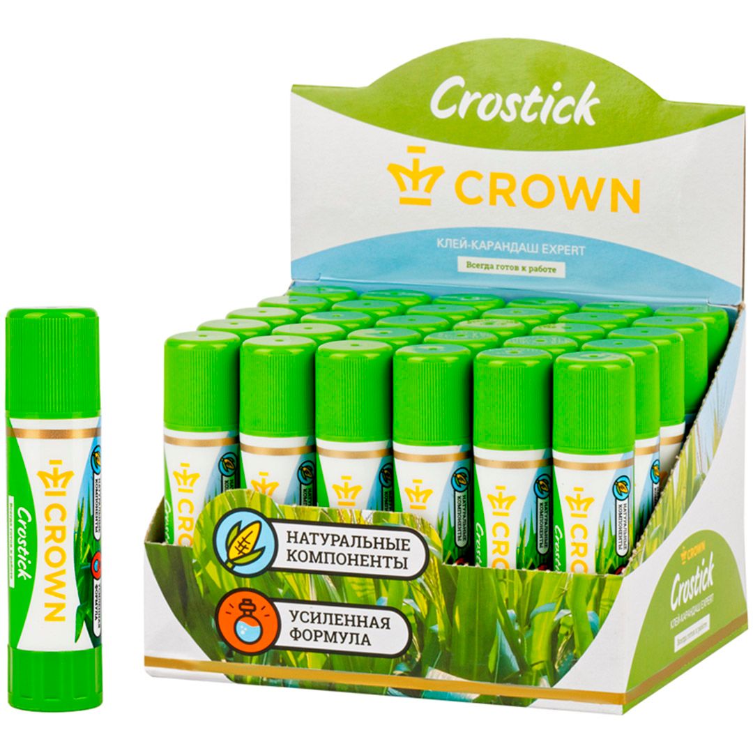 Клей-карандаш Crown "Expert", 8 гр / Клей-карандаш №2
