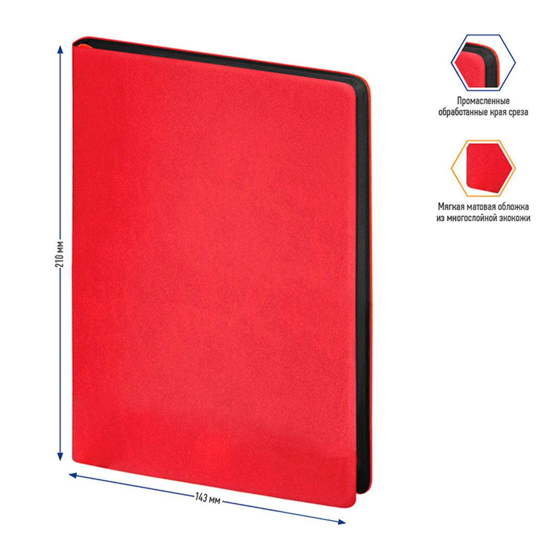 Күнтізбесіз күнделік Berlingo "Fuze", A5, 136 п, жасанды былғары, қызыл / Күнтізбесіз күнделіктер №2