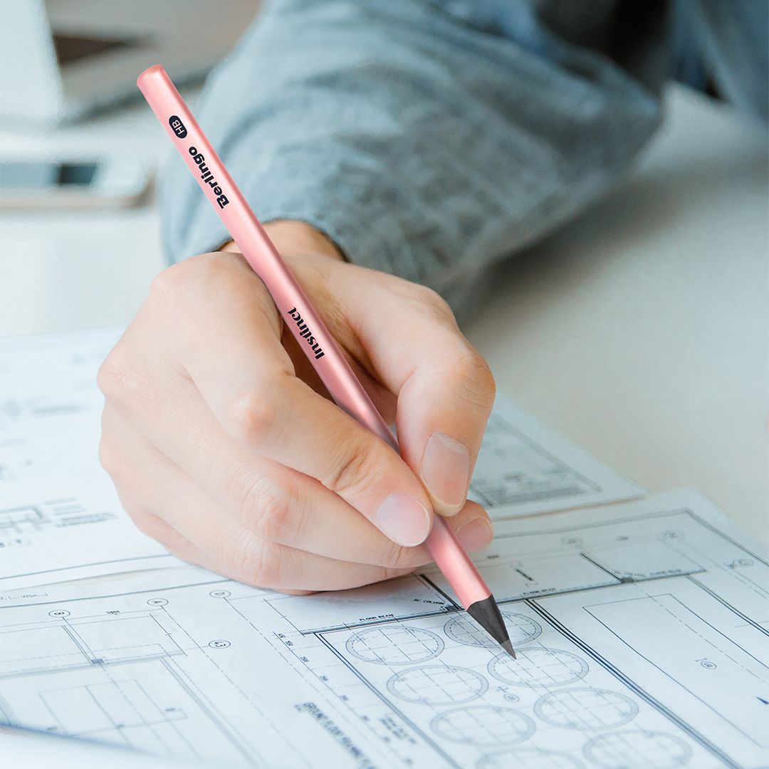 Карандаш чернографитный Berlingo "Instinct" HB, черное дерево, заточенный без ластика, ассорти / Карандаши чернографитные №6