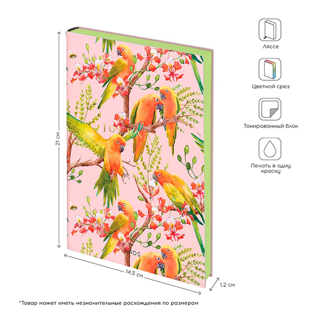 Записная книжка Greenwich Line "Vision. Birds", А5, 80 листов. кожзам, цветной срез