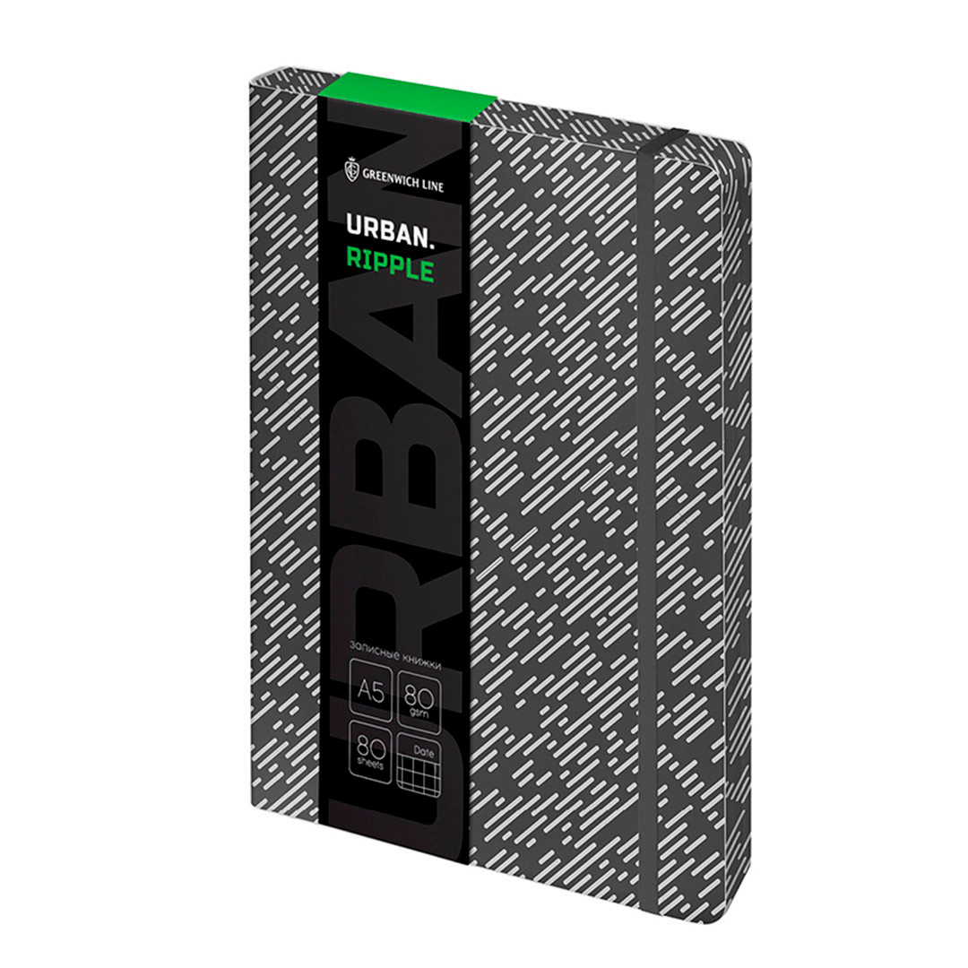 Записная книжка Greenwich Line "Urban. Ripple", А5, 80 листов. кожзам, цветной срез / Записные книжки №2