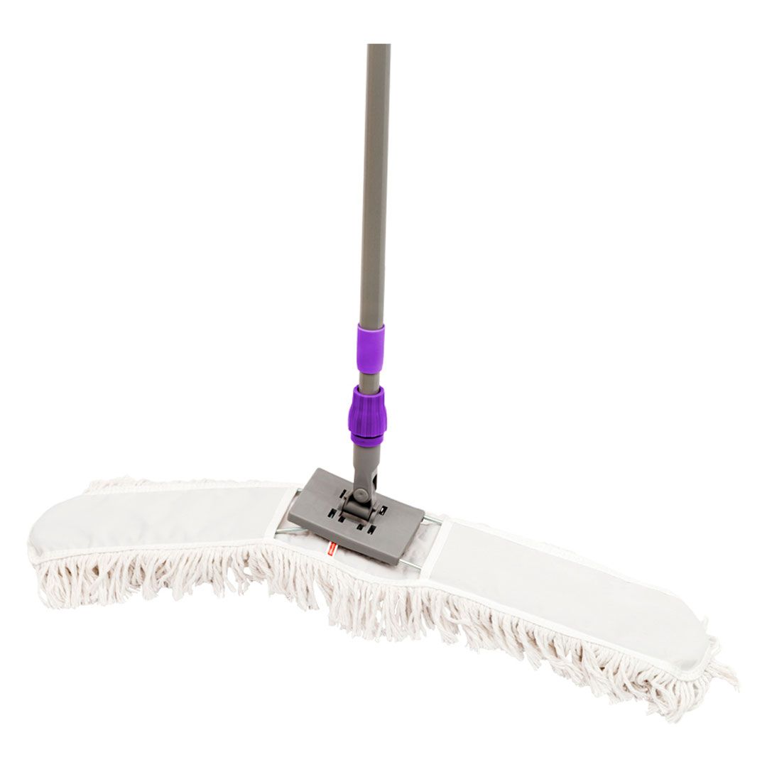 Швабра рамка OfficeClean Professional, телескопическая ручка 125 см, насадка МОП хлопок 80 см / Швабры и комплекты №7